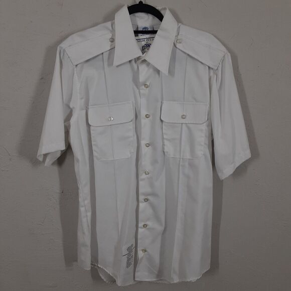 US Army Short Sleeve White Shirt Garrison Collection Size 17 8405-01-554-9699 - Picture 1 of 11